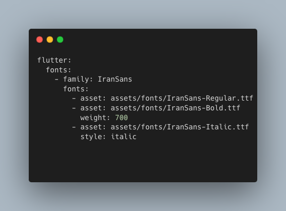 اضافه کردن وزن‌ها و استایل‌های مختلف