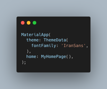 استفاده از فونت در تم اپلیکیشن