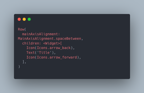 چیدمان ویجت‌ها در ابتدا و انتهای Row